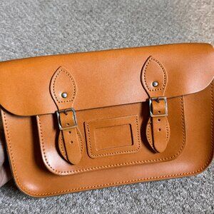 NWOT The Leather Satchel satchel bag in English mustard, 11 inch